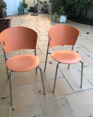 Coppia Di Sedie Bontempi Arancioni