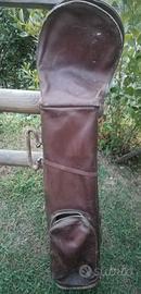 Vintage Borsa mazze golf in pelle-cuoio