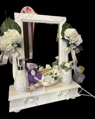Shabby specchiera da appoggio