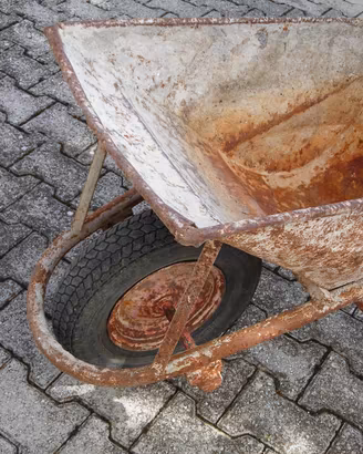 Carriola  da  Cantiere Vintage  in  Acciaio