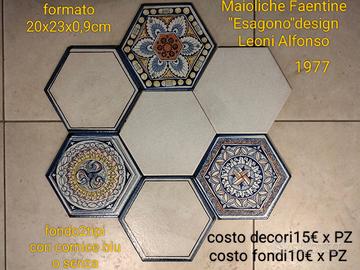 Maioliche Faentine,decori design di A.Leoni,1976