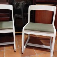 Quattro sedie in legno dipinto anni Settanta