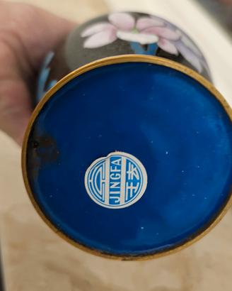 Coppia vasi Cloisonne' cinese Jingfa