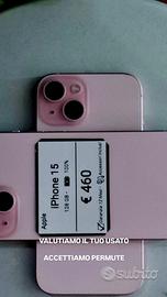 IPHONE 15 128GB ROSA batteria 100%