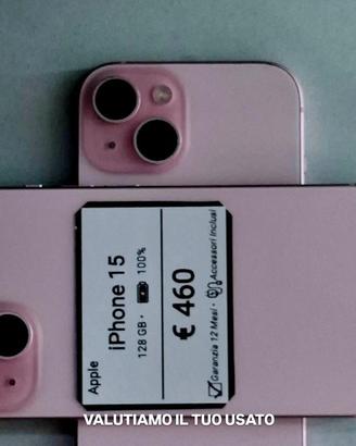 IPHONE 15 128GB ROSA batteria 100%