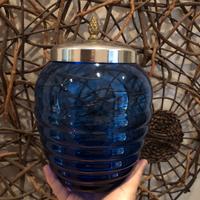 Vaso in vetro artigianalmente con coperchio