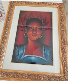 Quadro originale africano su velluto