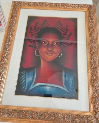 Quadro originale africano su velluto