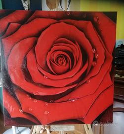 Dipinto fiore rosa rossa elegante