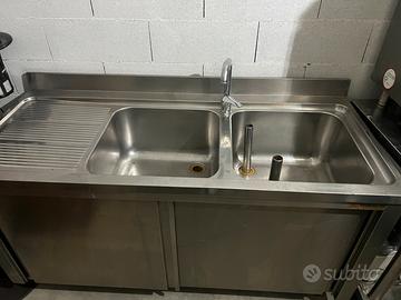 Lavello 2 vasche professionale