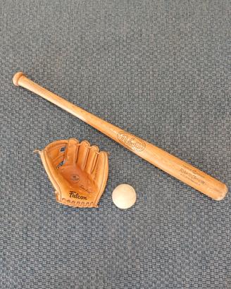 Attrezzatura Vintage Baseball mazza/guantone/palla