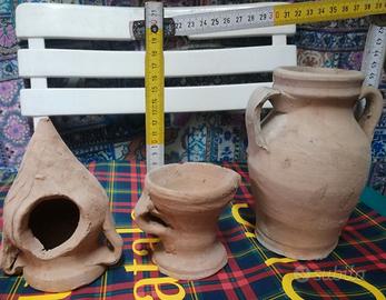 N.2 vasi terracotta +omaggio  portacandela artigia