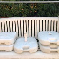 5 Basi ombrellone in plastica bianca