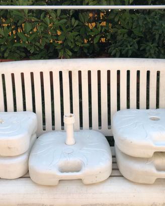 5 Basi ombrellone in plastica bianca