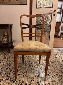 6 sedie classiche in legno con seduta imbottita