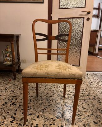 6 sedie classiche in legno con seduta imbottita