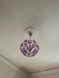Lampadario moderno a fiori viola in acrilico