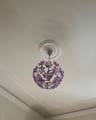 Lampadario moderno a fiori viola in acrilico