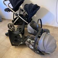 Passeggino gemellare cybex+2ovetti cloud+2basi iso