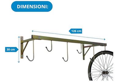 Porta Bici da Muro con Ganci per 6 Biciclette