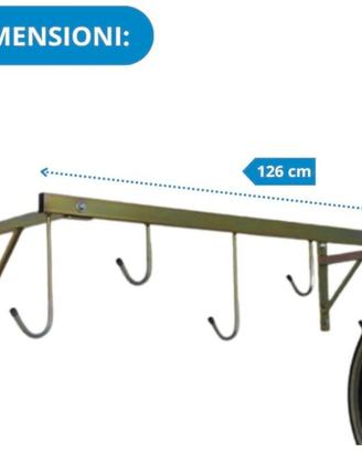 Porta Bici da Muro con Ganci per 6 Biciclette