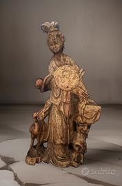 STATUETTA DI LAN TSAI HO IN STEATITE MACULATA
