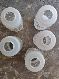 5 bocce in vetro per lampadario vintage