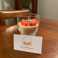 Candela con fiore centrale