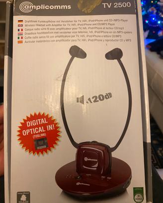 Cuffia senza fili con amplificatore TV
