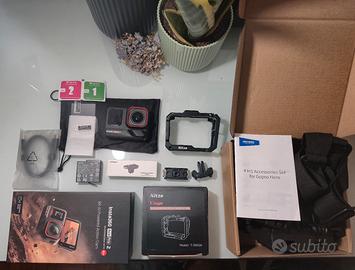 insta 360 ace pro 2 doppia Batt. + Cage +Accessori