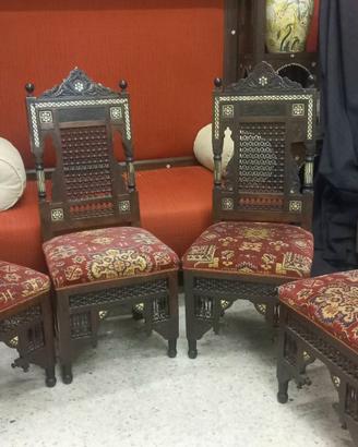 Set 4 sedie stile Bugatti, inizio '900
