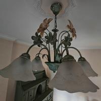 Lampadario ferro nattuto verde