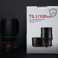 Samyang 100mm Macro Cine Lens 3.1 attacco Canon EF