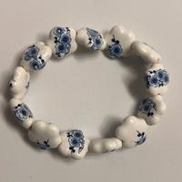 Bracciale elastico stile blue willow artigianale