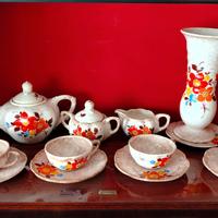 Set Tè Vintage Fiori 14 Pezzi + Vaso coordinato