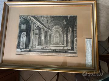 Piranesi, prima tiratura “Veduta di San Pietro”.