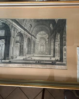 Piranesi, prima tiratura “Veduta di San Pietro”.
