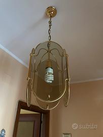 Lampadario con finiture in oro zecchino