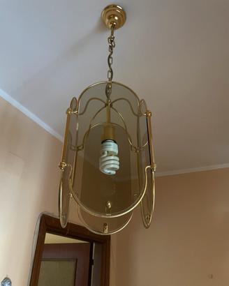 Lampadario con finiture in oro zecchino