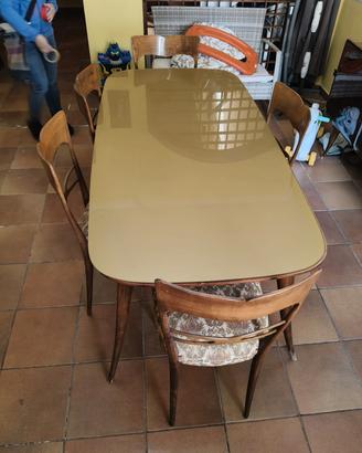 tavolo vintage anni 50 con 5 sedie