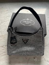 Borsa prada nero con brillantini