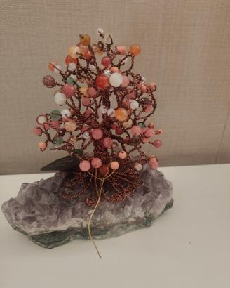 alberi o miniatura rame agata cristalli  