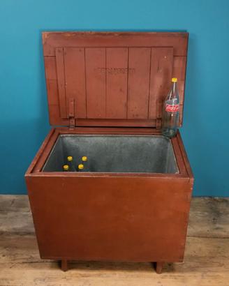 GHIACCIAIA BIRRA MORETTI FRIGO IN LEGNO ANNI 40/50