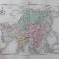 Carta geografica dell'Ottocento dell'Asia