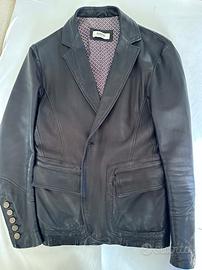 Giacca pelle nera artigianale