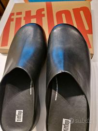 Fitflop sabot clog pantofole pelle nera taglia 44