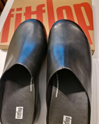 Fitflop sabot clog pantofole pelle nera taglia 44