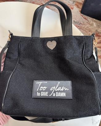 Borsa  MiniPa’ by le Pandorine nera brillantinata