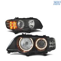 FARI OCCHI ANGEL BMW X5 E53 99-03 FONDO NERO FRECC