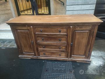 Grande madia antica etnica in teak massiccio